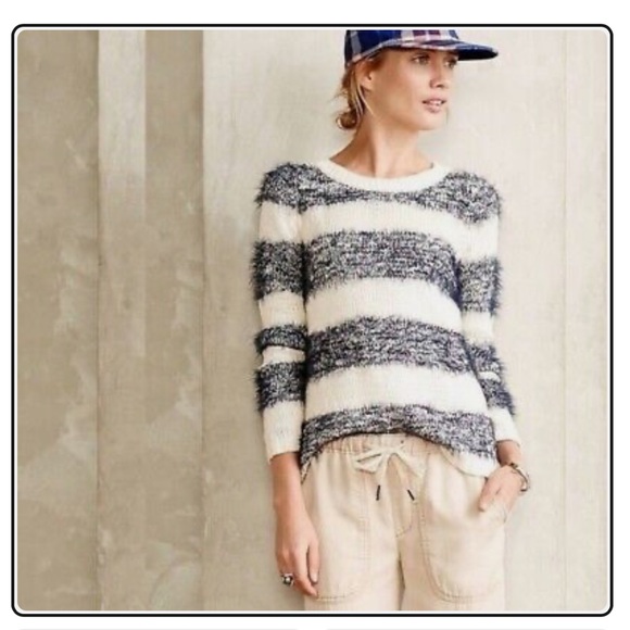 Anthropologie Tabitha Striped Eyelash Sweater - Picture 2 of 4